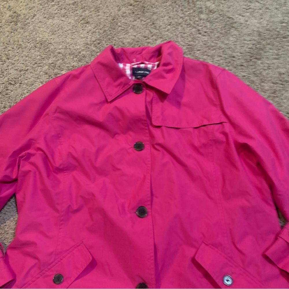 Lands’ End Pink Trench Coat Jacket XL - Picture 2 of 8